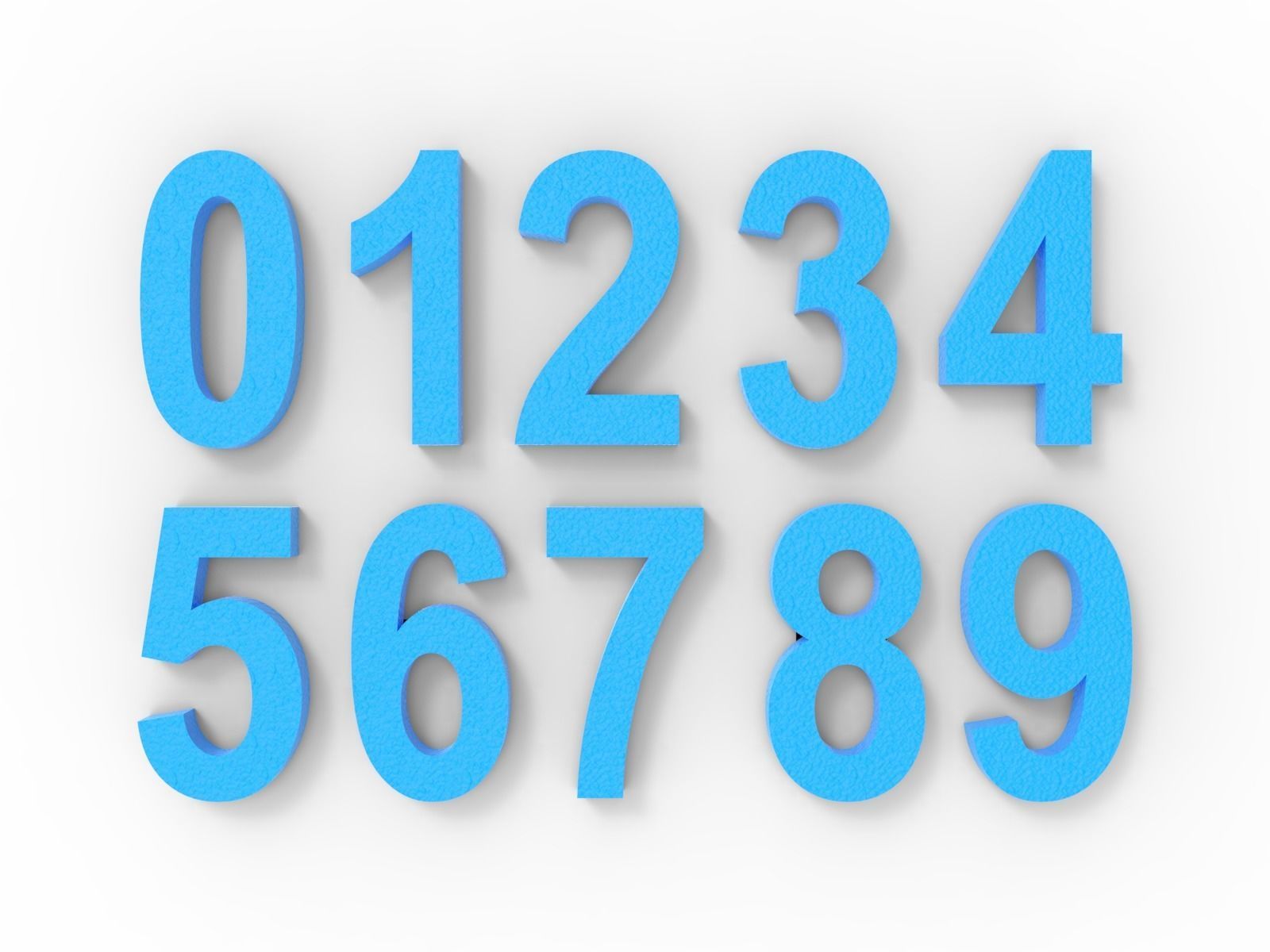3D Printable Numbers - 0-9 - Arial Font - 20mm 3D model 3D printable ...