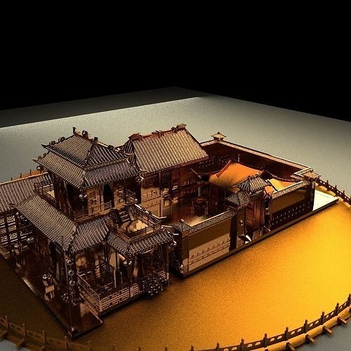 Chinese ancient courtyard house 3D model | CGTrader