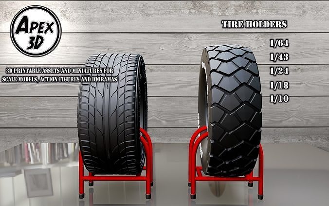 Tire Holders 3d printable in various scales 3D model 3D printable ...