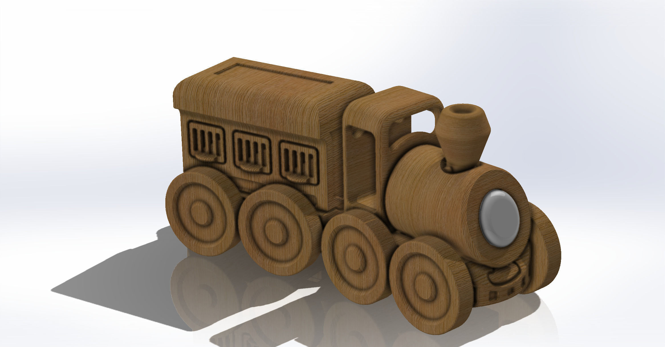 3D Printable Wooden Toy Train Set 3D model 3D printable | CGTrader