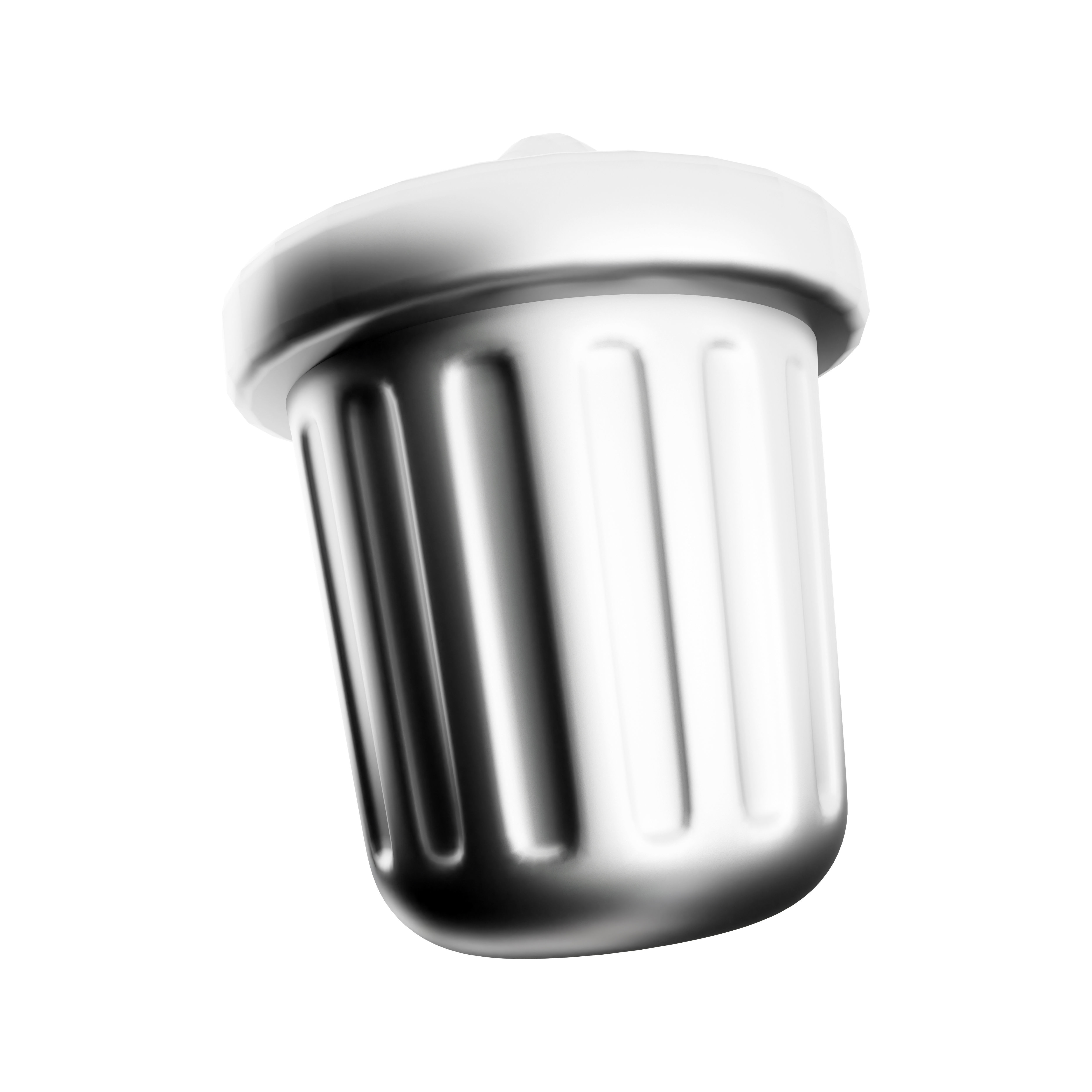 3d metal trash can cartoon icon 3D model CGTrader
