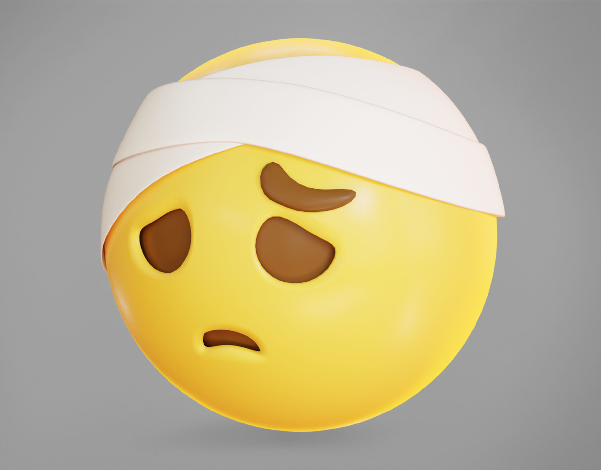 3D model Face with head bandage Animated Emoji VR / AR / low-poly ...