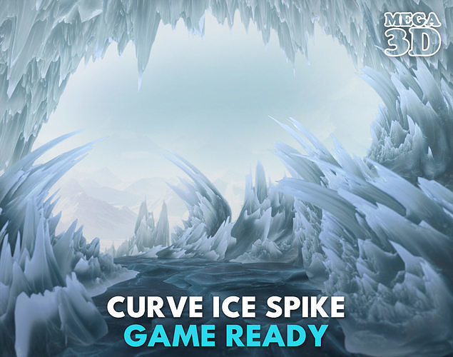 Low poly Curve Ice Spike 230503