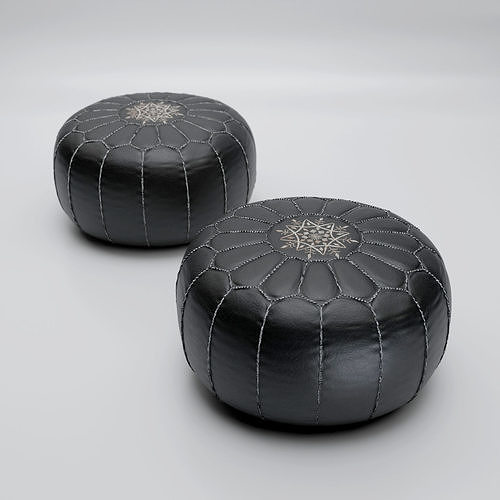 Moroccan Black pouf 3D model | CGTrader
