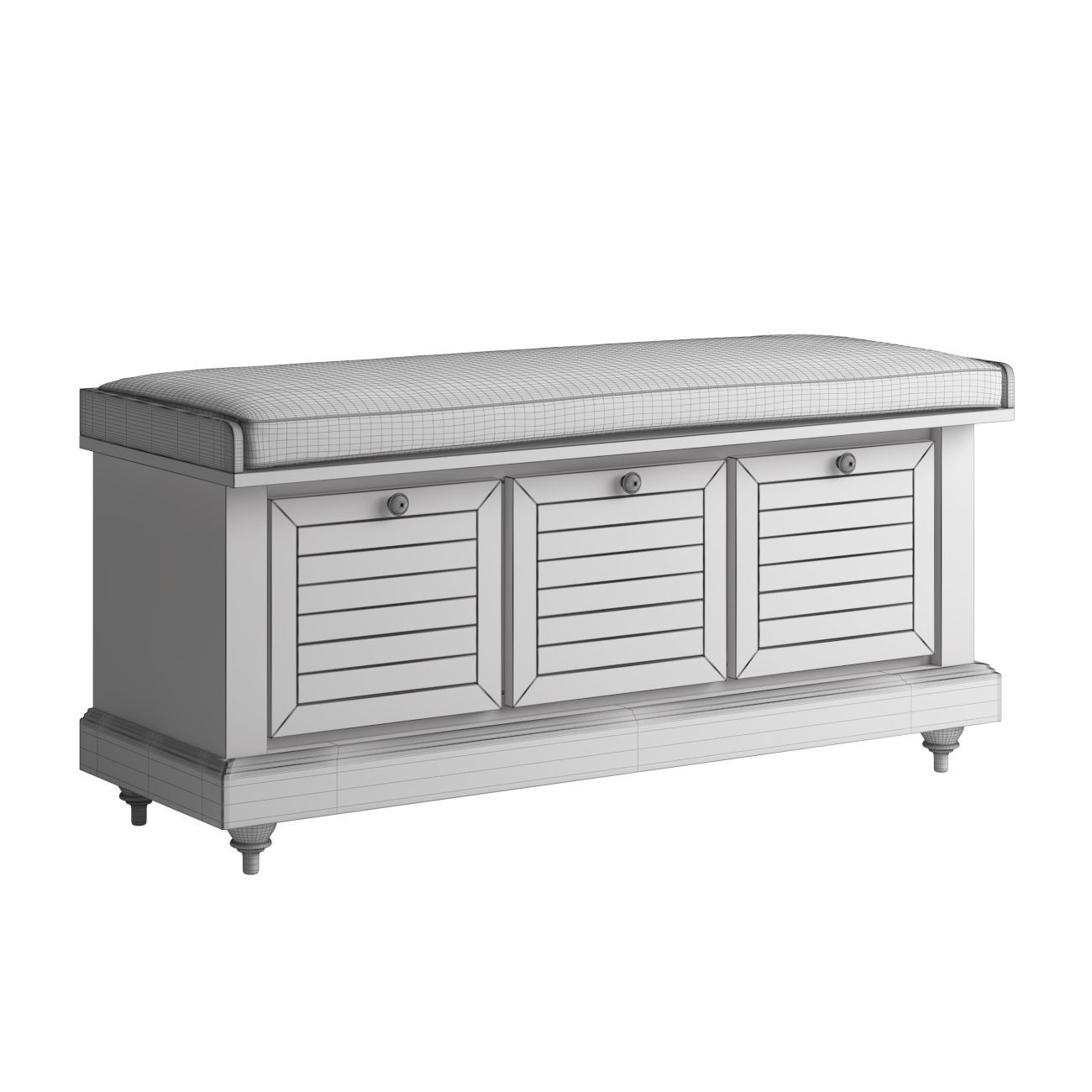 Almira Flip Top Storage Bench 3D model CGTrader