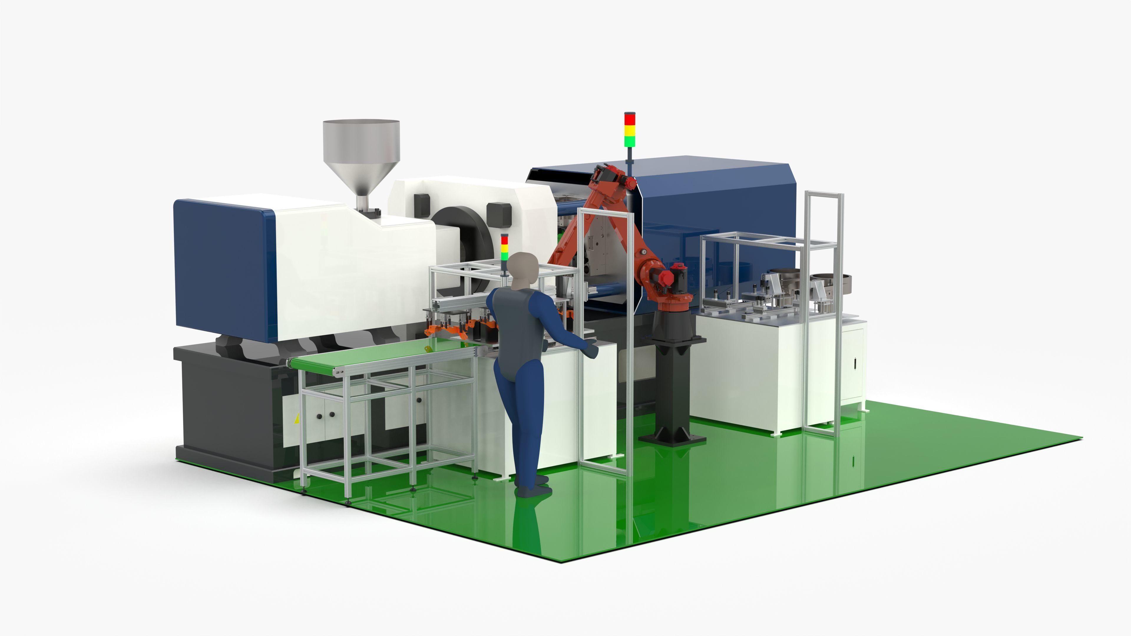 Automatic Bracket Loading Injection Machine 3D model CGTrader