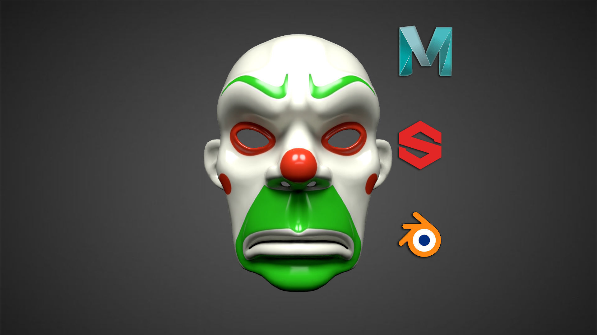 3D model Joker Mask Low Poly VR / AR / lowpoly CGTrader