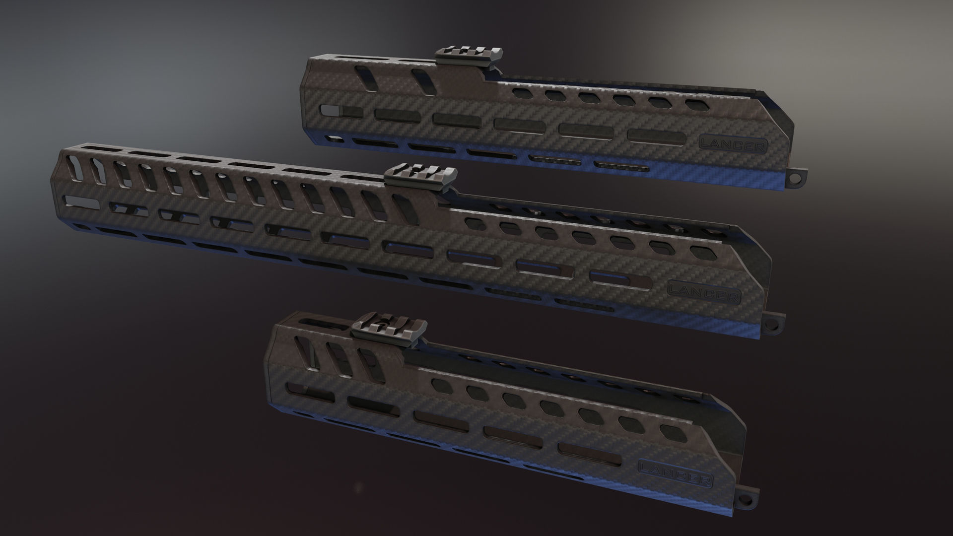 3D model LCH MCX carbon fiber handguard VR / AR / lowpoly CGTrader