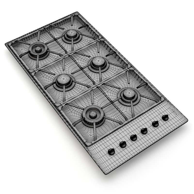 Miele 6Burner KM 3484 LP Gas Cooktop 3D model CGTrader