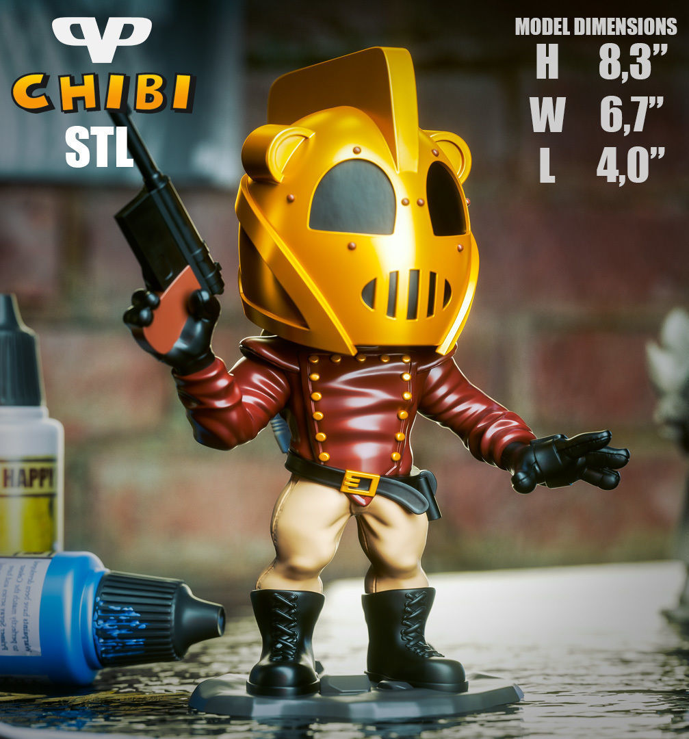 Rocketeer Chibi STL for 3D Printing ChibiSTL 3DXM 3D model 3D printable ...
