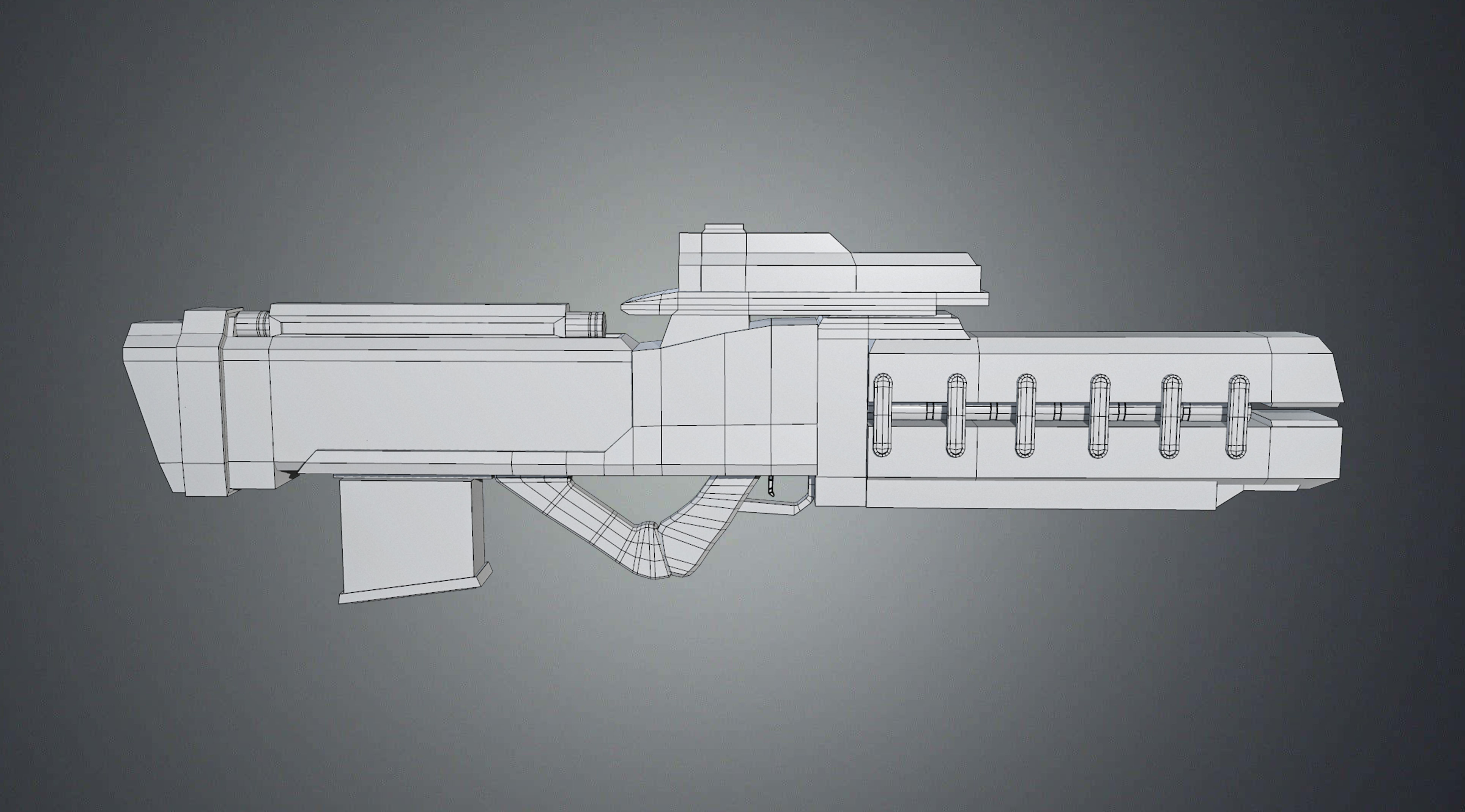 3D model Sci fi Blaster Low poly Game ready asset VR / AR / low-poly ...