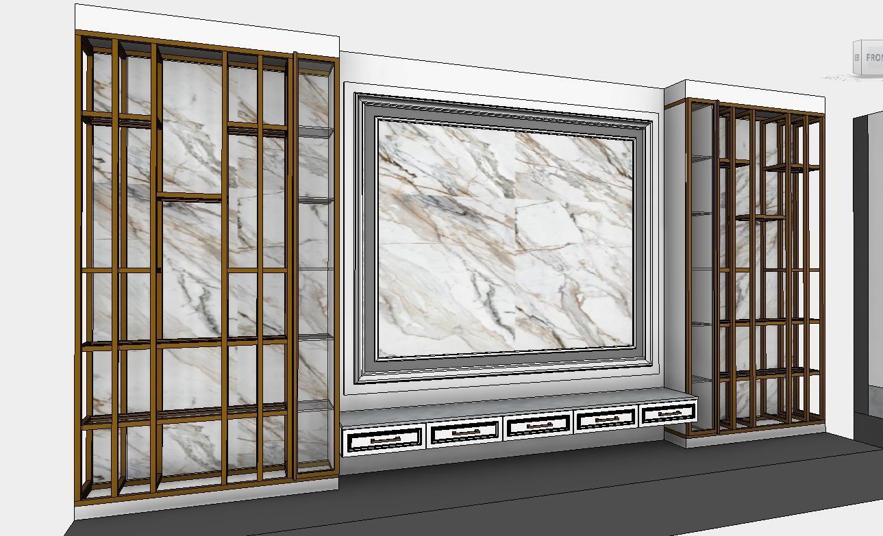 Backround Revit Decorative Wall Panels Backdrop Revit Family 3D model | CGTrader