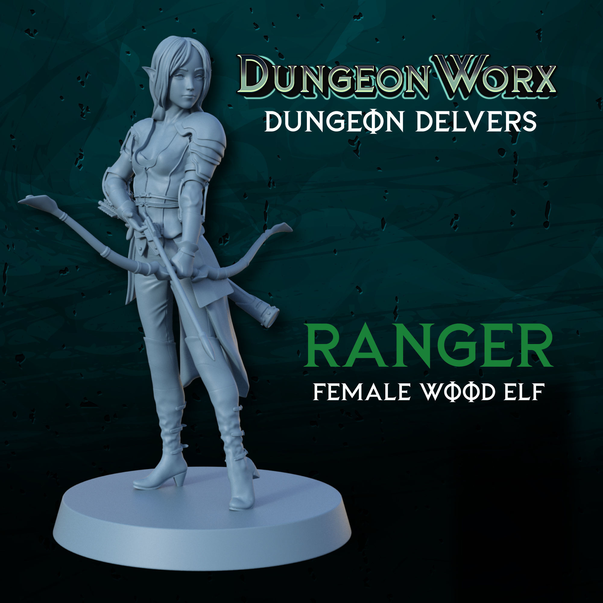 Female Elf Ranger miniature for Tabletop RPGs 3D model 3D printable ...