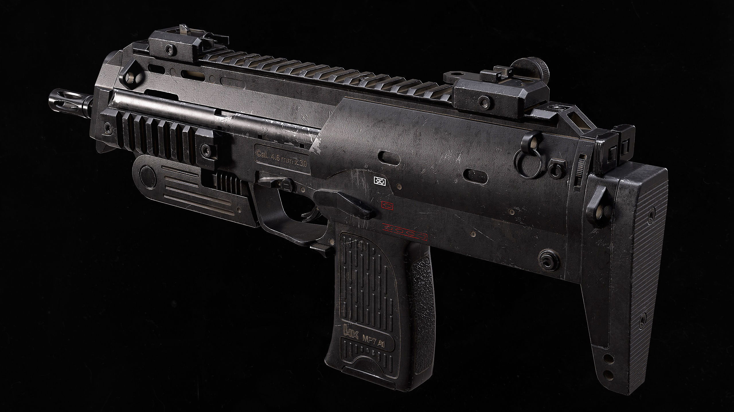 3D Model Heckler Koch MP7 A1 VR AR Low poly CGTrader