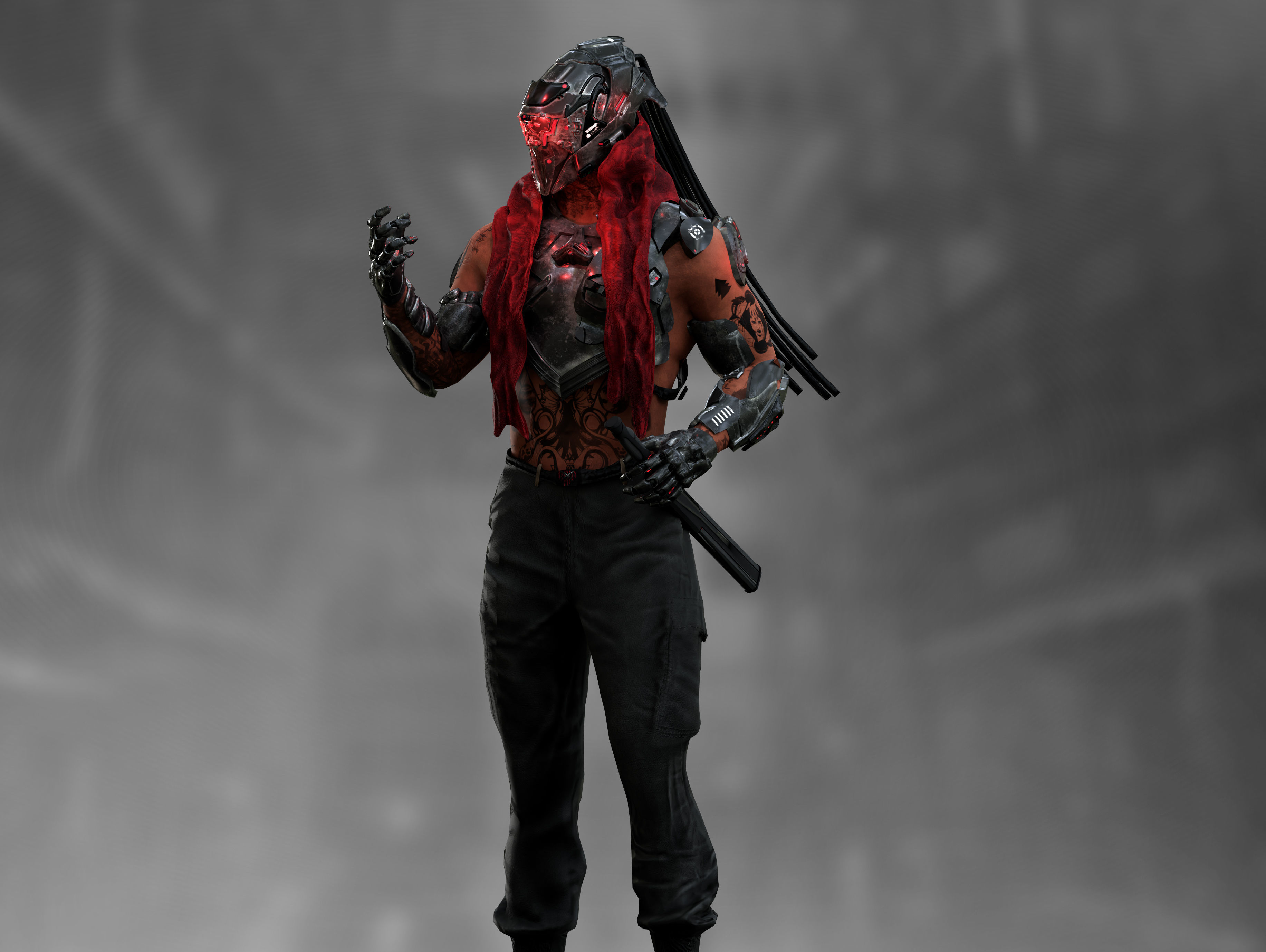 3D model Sci Fi Cyberpunk Samurai VR / AR / low-poly rigged | CGTrader