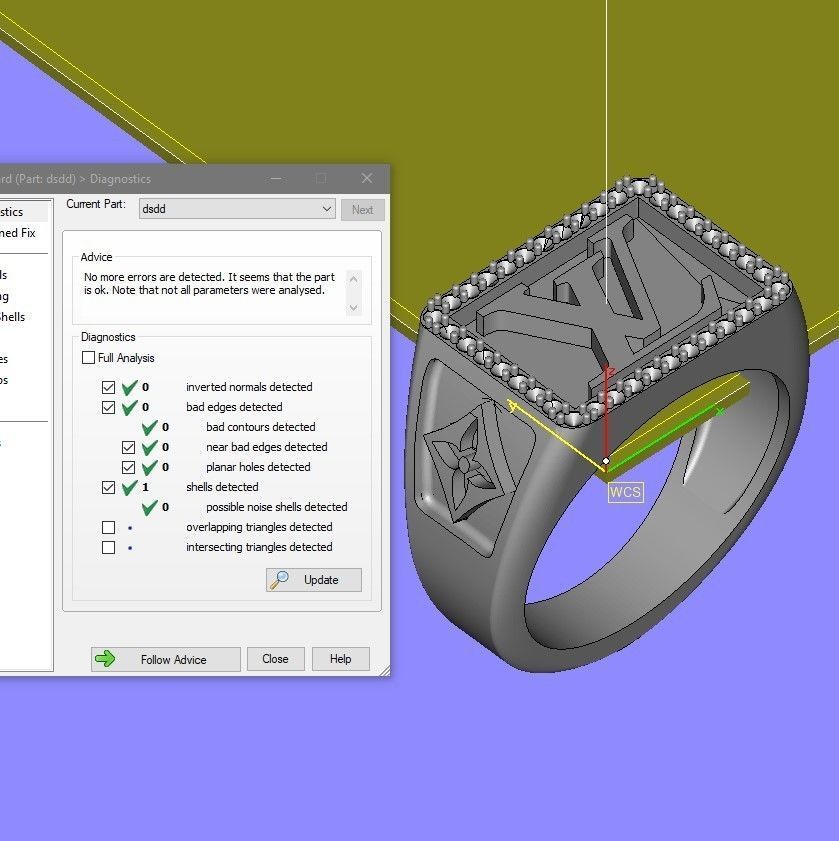 Louis vuitton LV ring men man gems 3D model 3D printable CGTrader