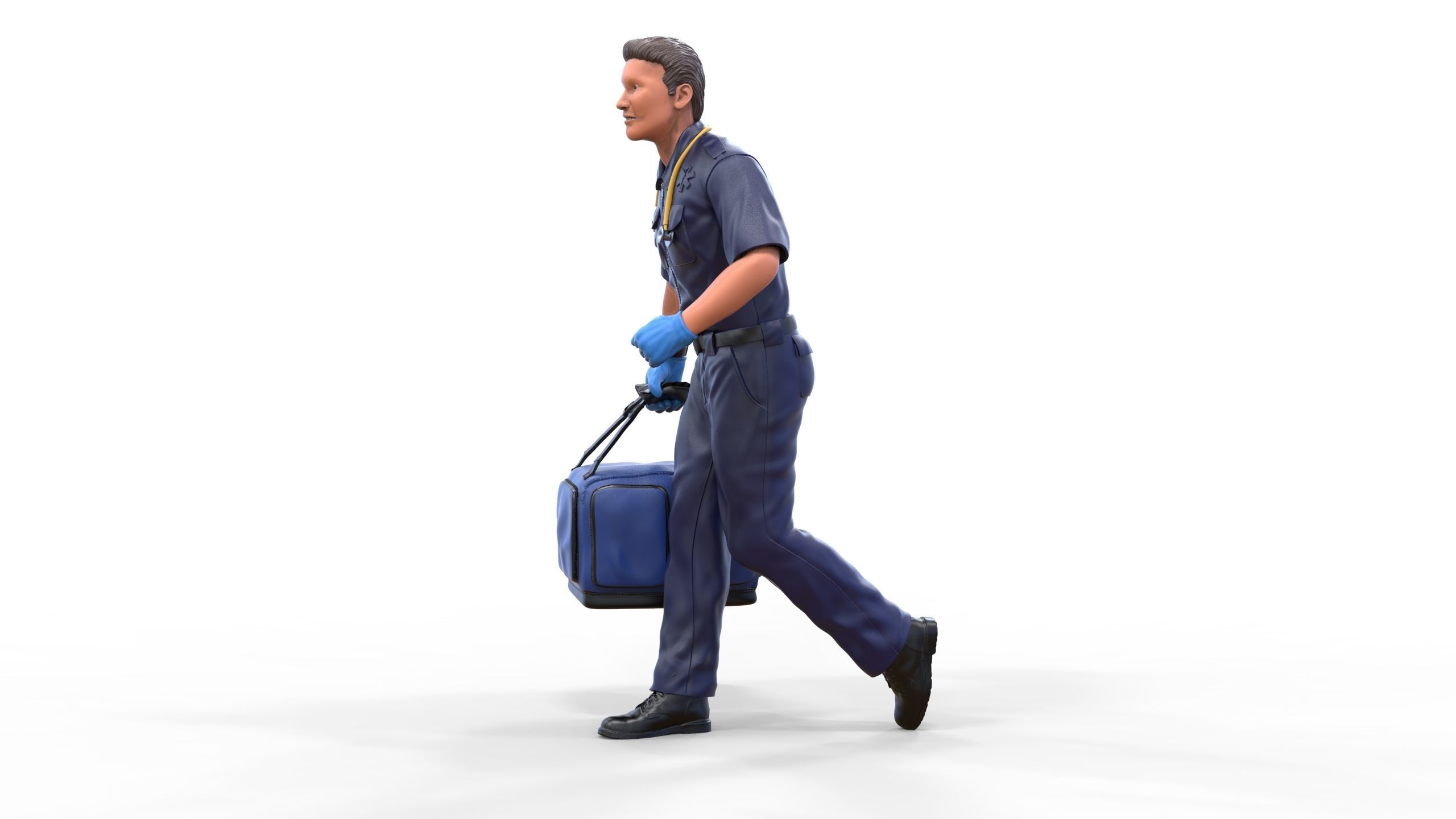 N1 paramedic emergency service running with bag 3D model 3D printable ...