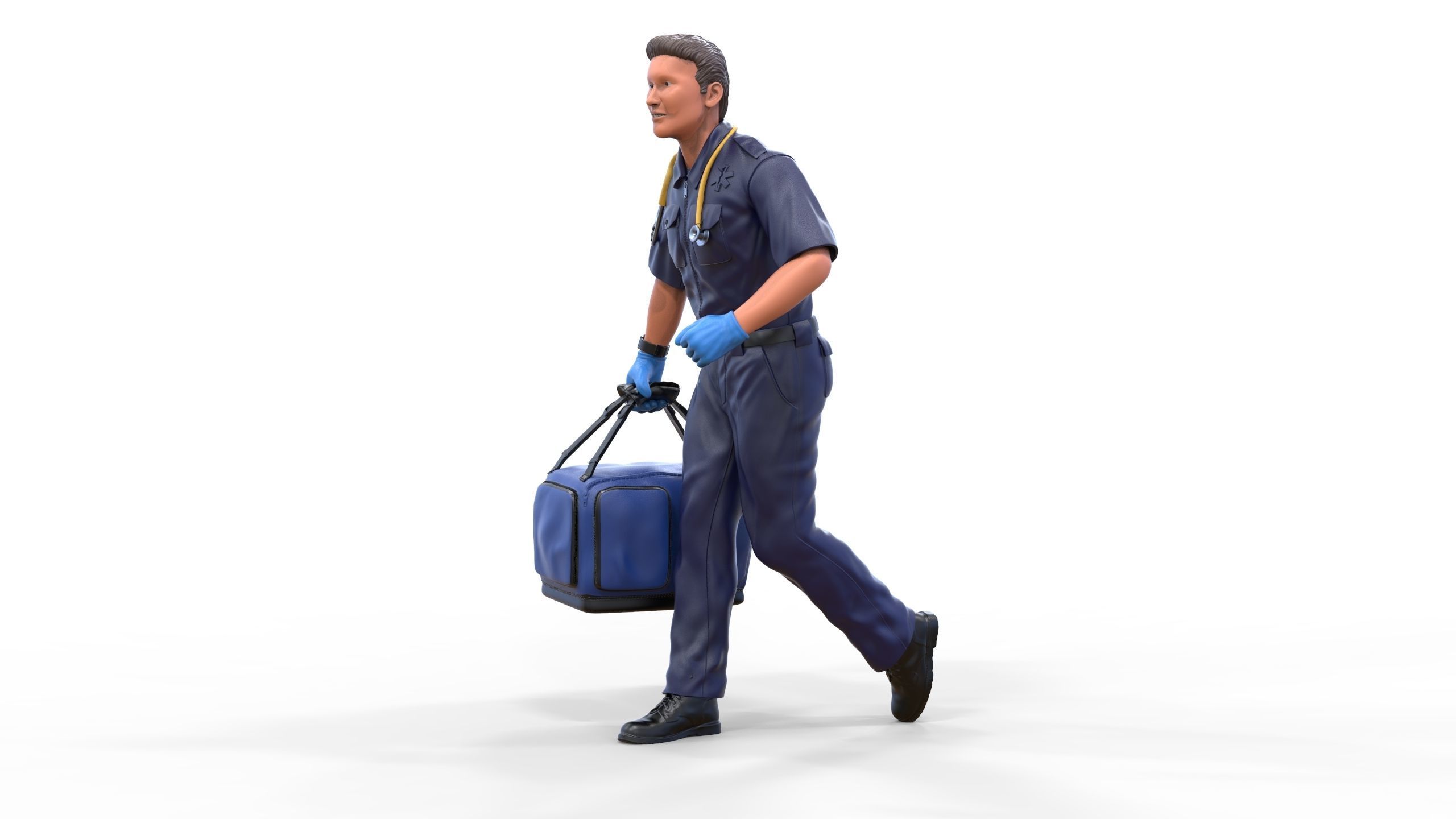 N1 paramedic emergency service running with bag 3D model 3D printable ...