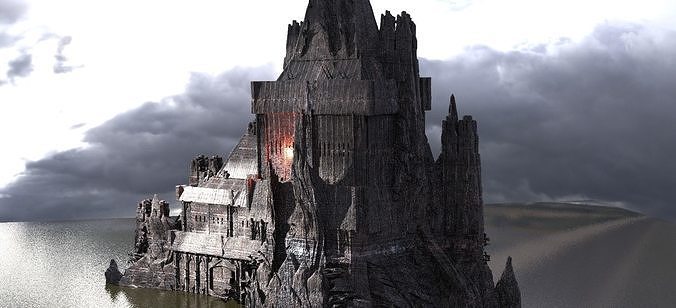 Ancient Stone dark Tower 2 3D model | CGTrader
