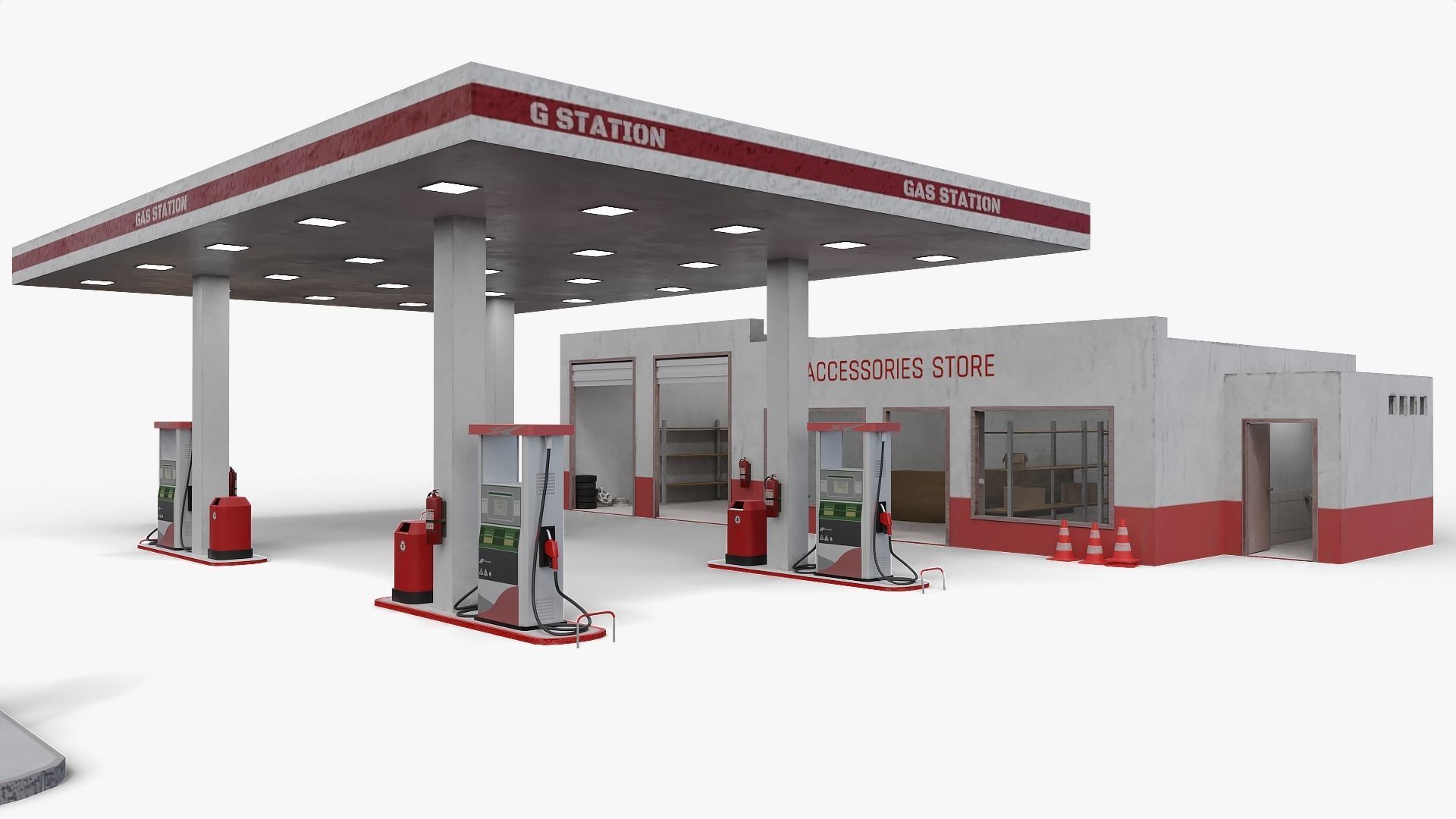3D model Gas Station 2 VR / AR / lowpoly CGTrader