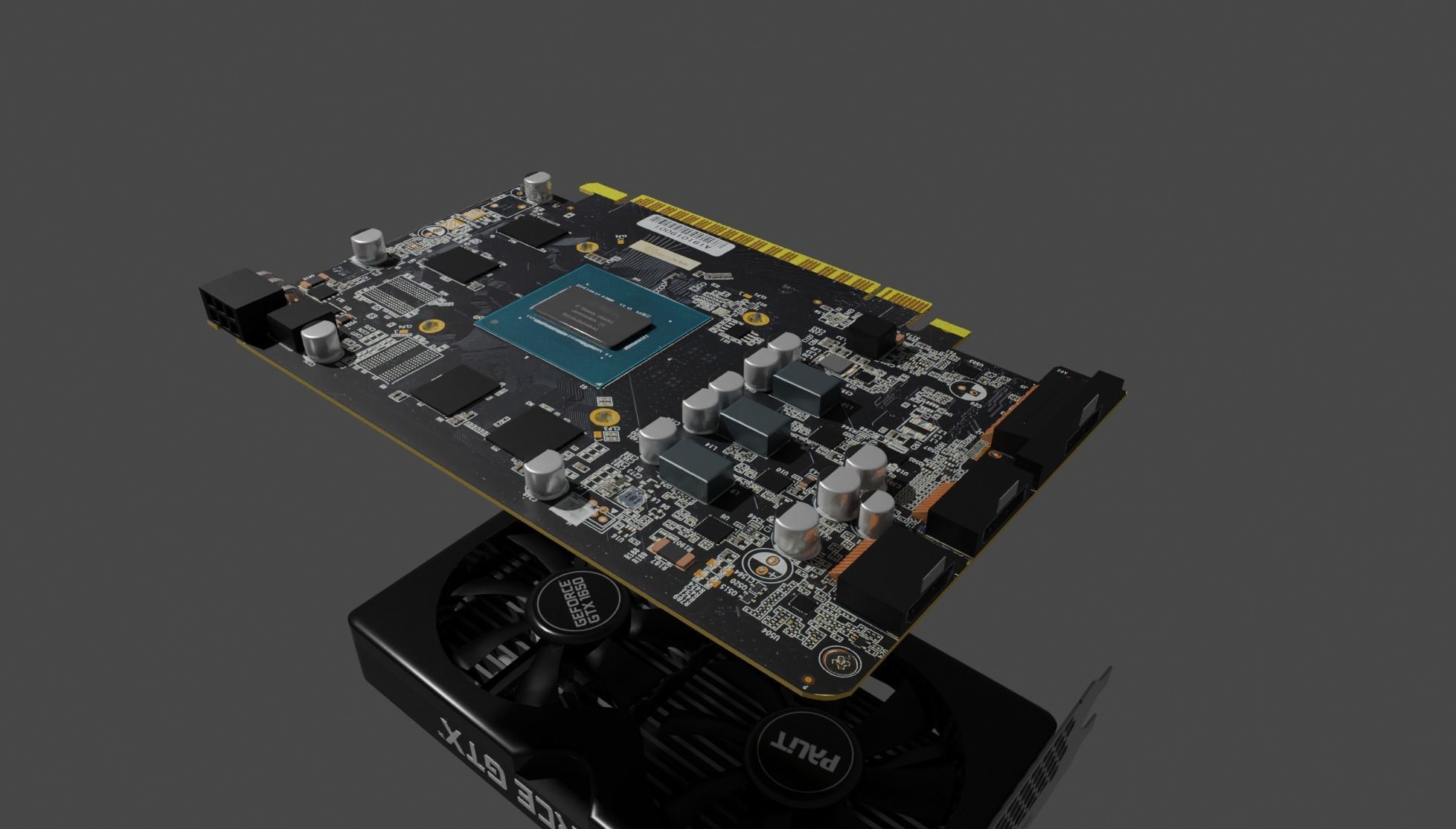 3D model Palit NVIDIA GTX 1650 Super Graphics card VR / AR / lowpoly