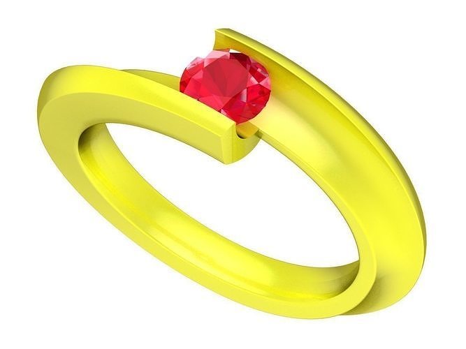 5196 art diamond women ring 3D model 3D printable CGTrader