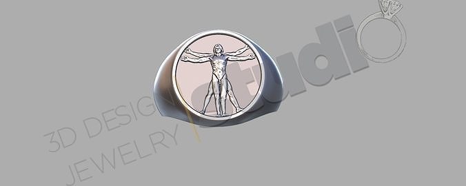 vitruvian man ring 3D model 3D printable | CGTrader