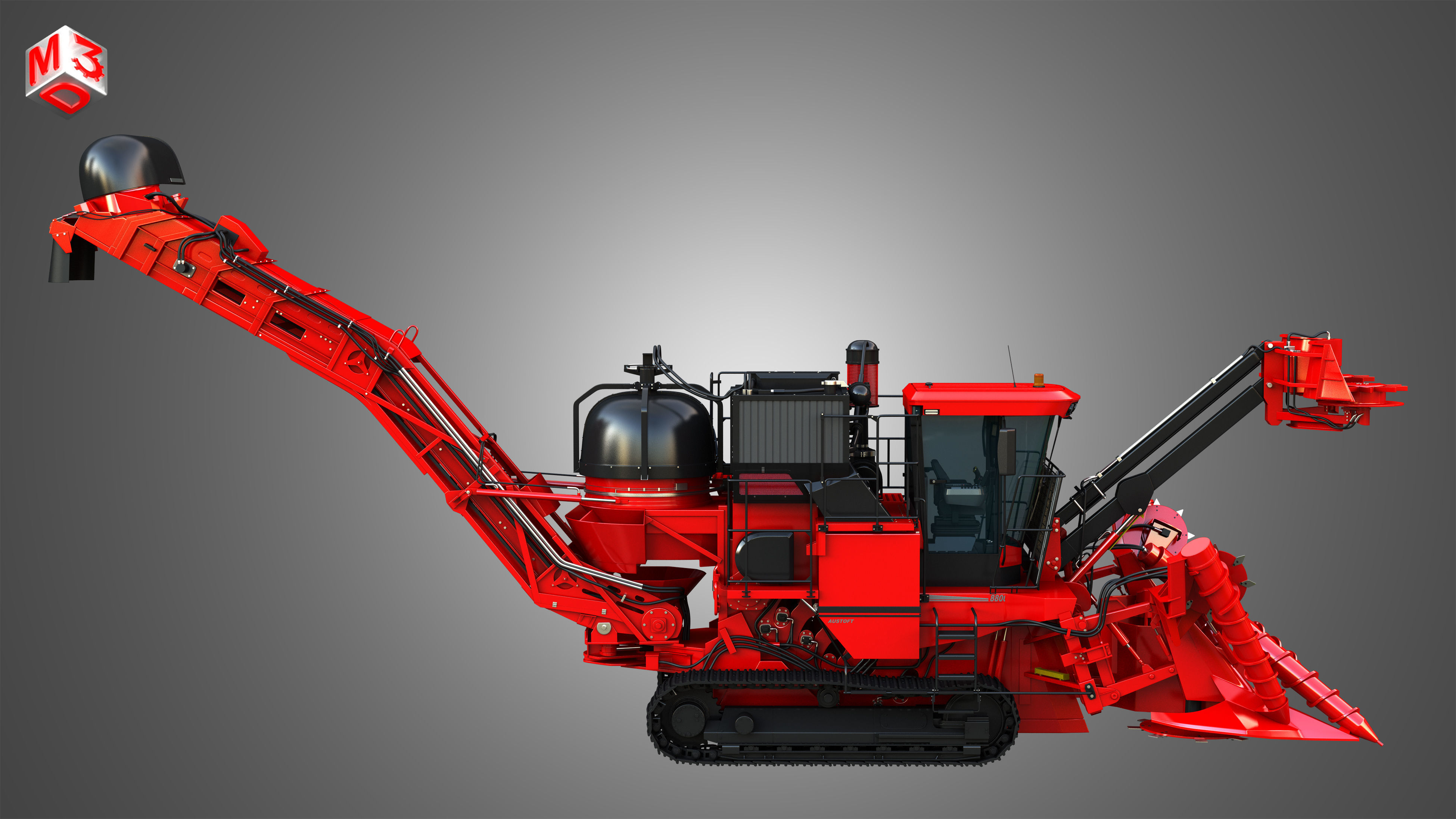 Austoft 8000 Sugercane Harvester 3D model | CGTrader