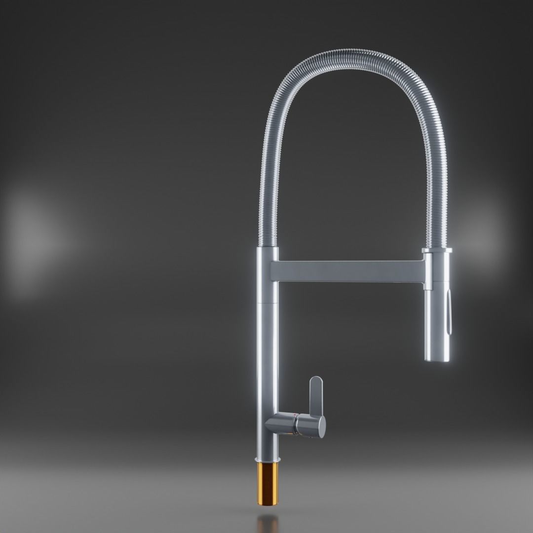 3D model Water Faucet Tap Hand Shower Hose Realistic VR / AR