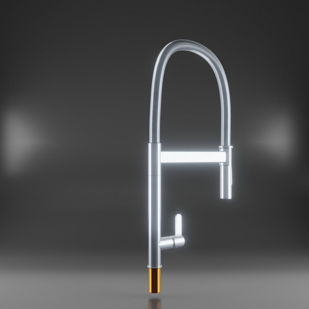 3D model Water Faucet Tap Hand Shower Hose Realistic VR / AR
