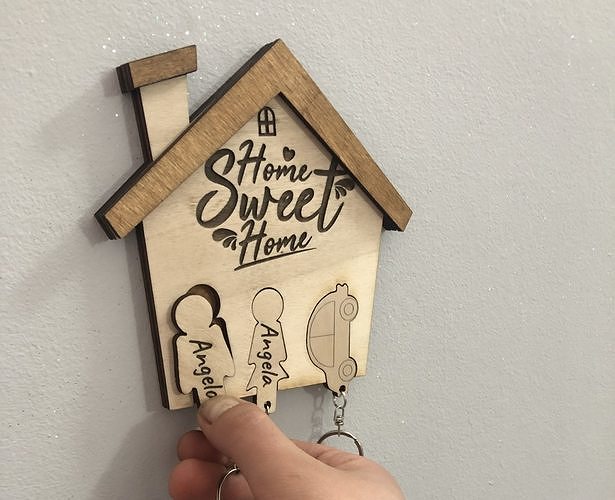 3D model LASER CUT - PERSONALIZED WALL KEYCHAIN VR / AR / low-poly