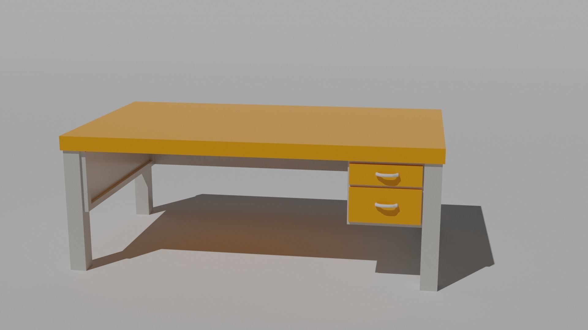 Students desk free 3D model | CGTrader