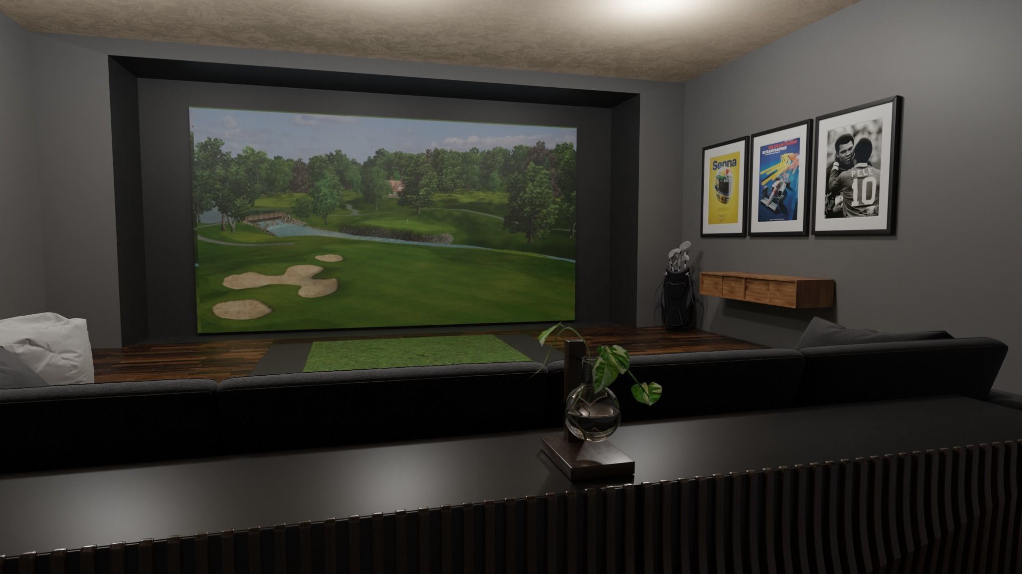 Golf Simulator Theater Room 3D model | CGTrader