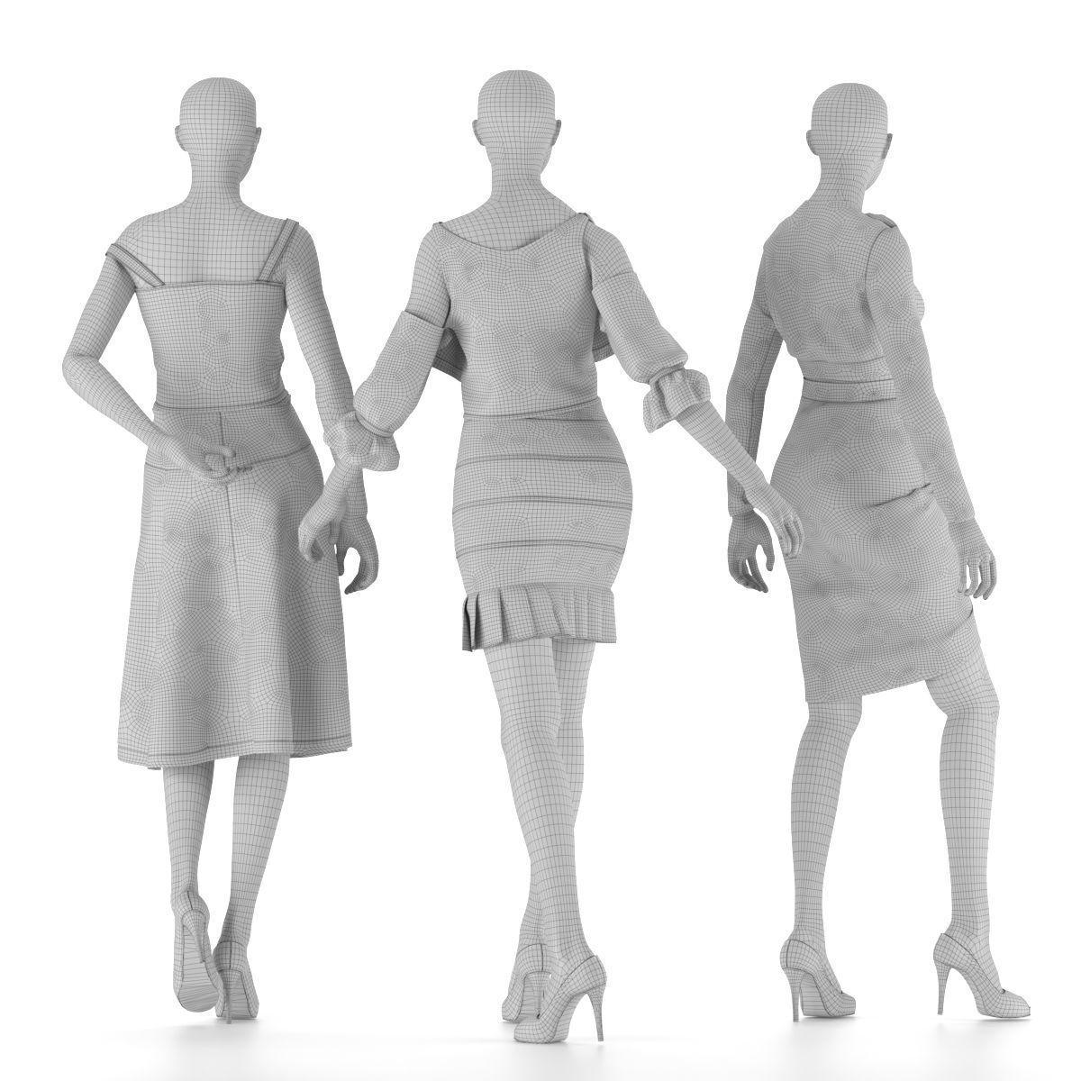 Free Mannequin Set 03 free VR / AR / lowpoly 3D model CGTrader