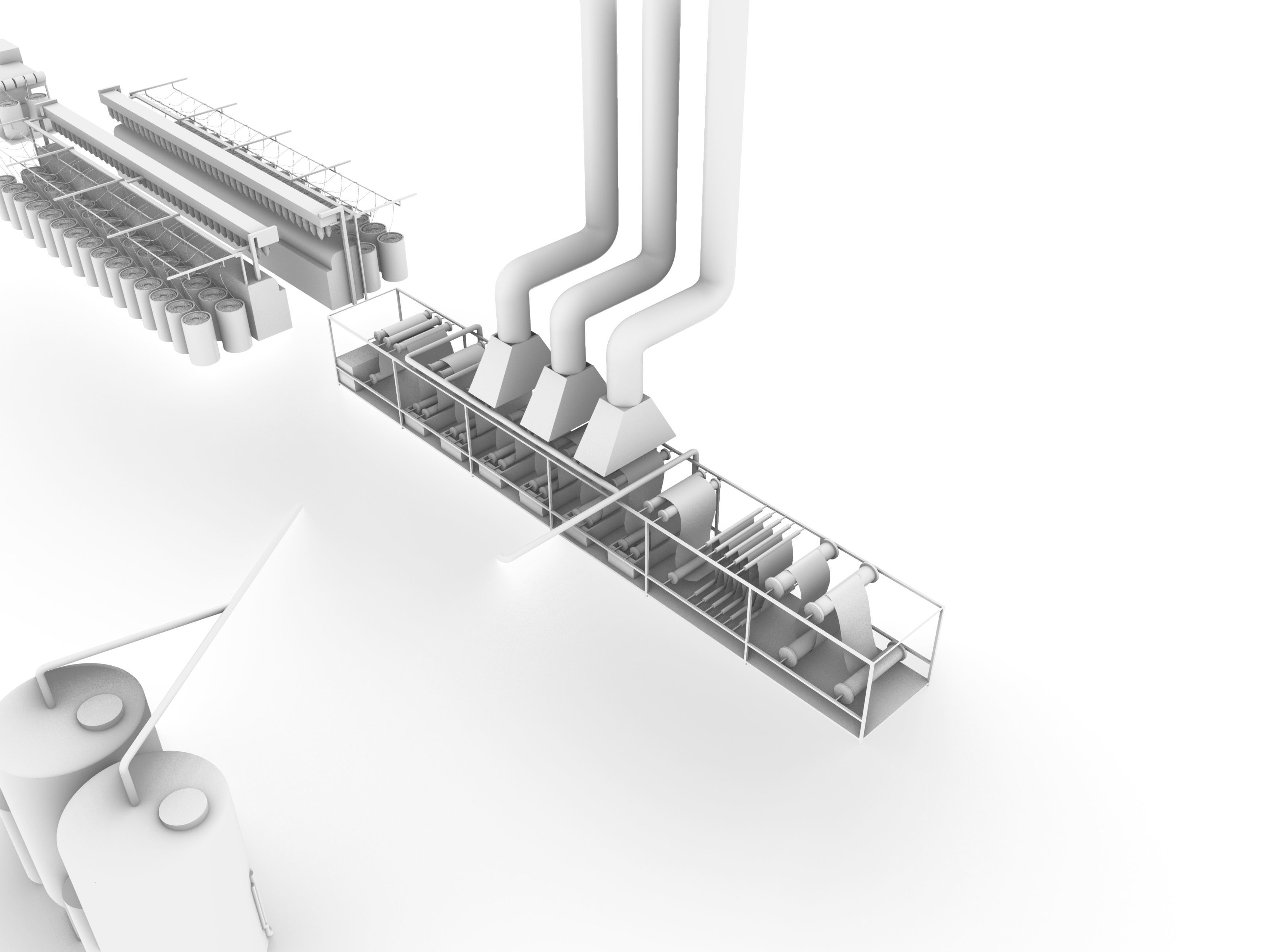 Denimtextile Manufacturing Machines 3D model CGTrader