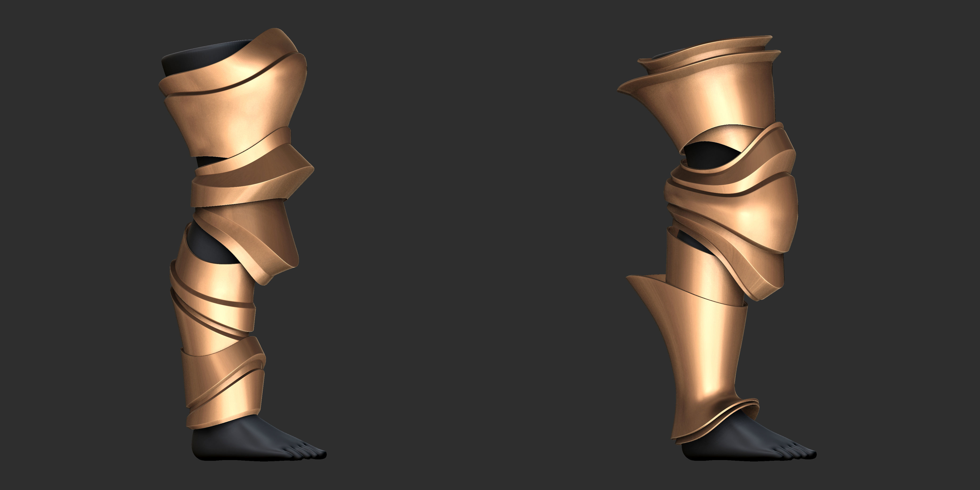 3D model 50 Leg Armor Pack Highpoly and Lowpoly With UVs VR / AR / low ...