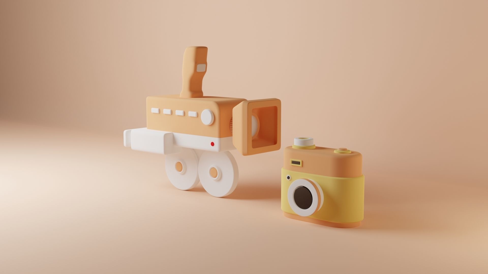 Photo Camera And Video Cam Models 3D model | CGTrader