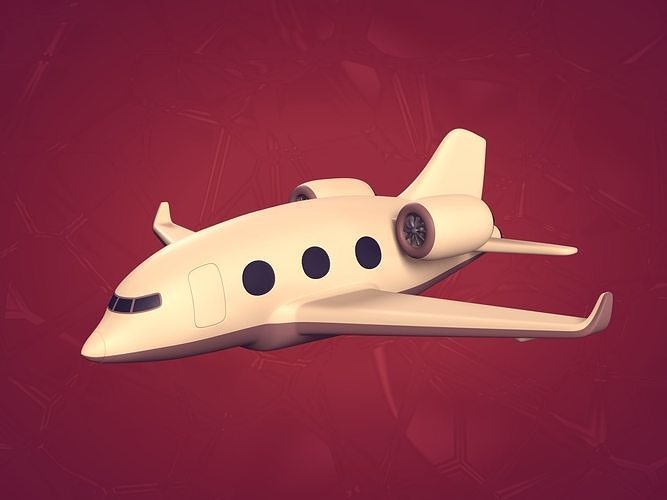 Cartoon Private Jet