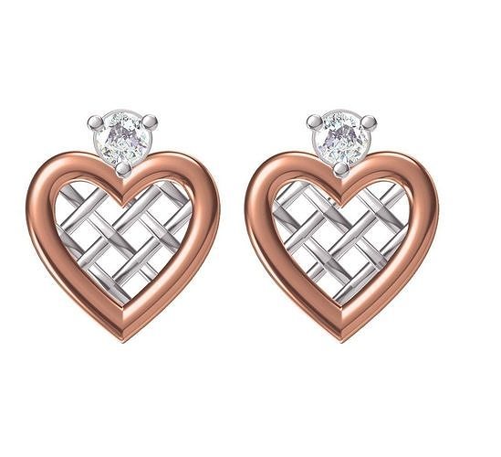 Women Diamond Heart Earrings STL FBX JCD Details 3D model 3D printable