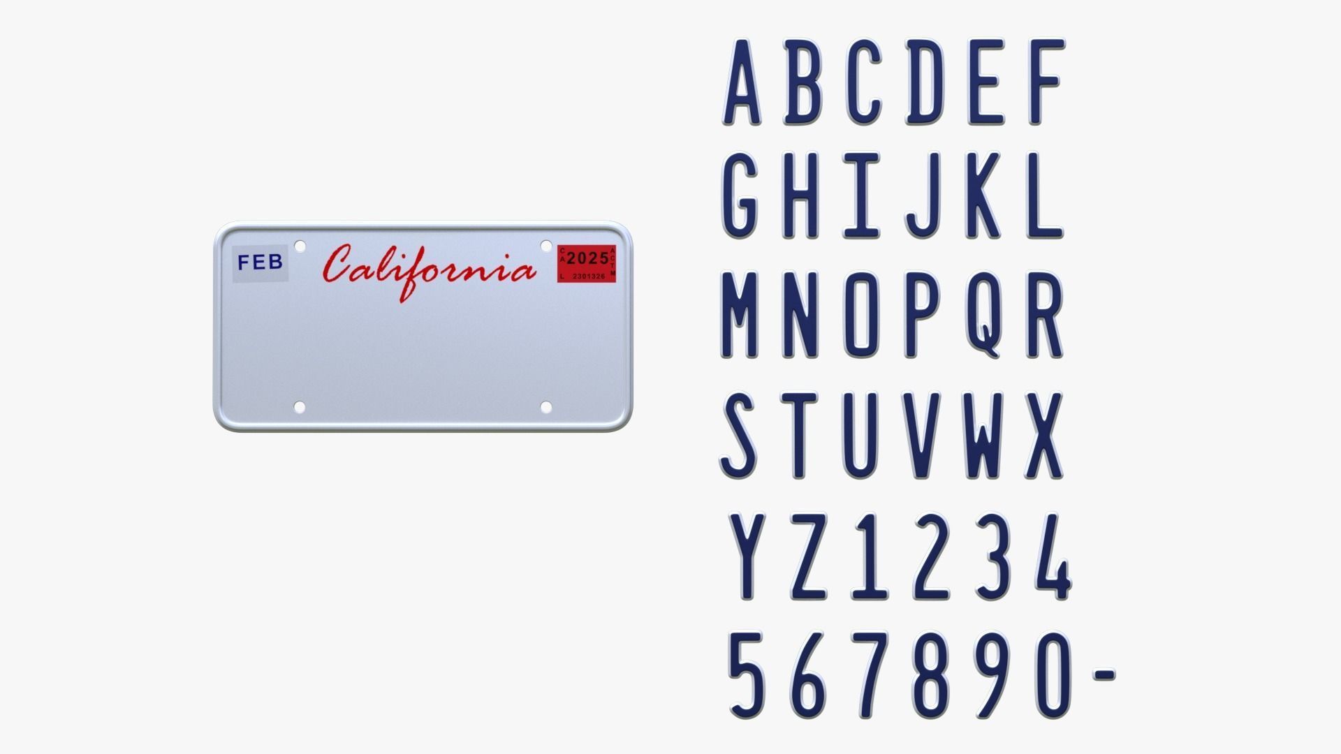 License Plate USA 3D model CGTrader