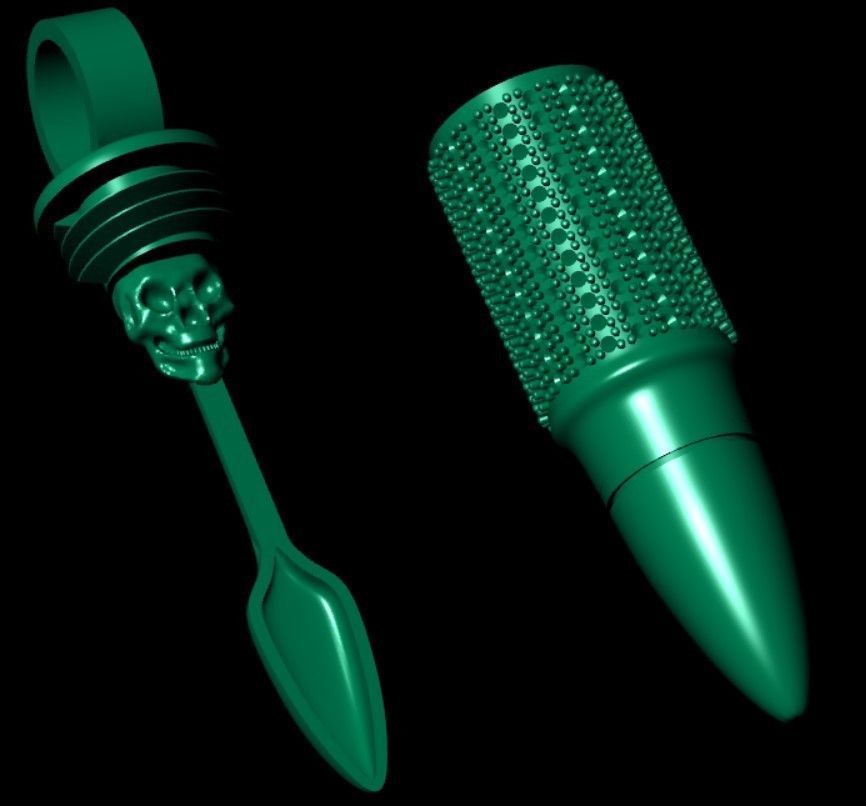 Snuff Bullet Spoon Gold 3d printable jewelry 3D model 3D printable ...
