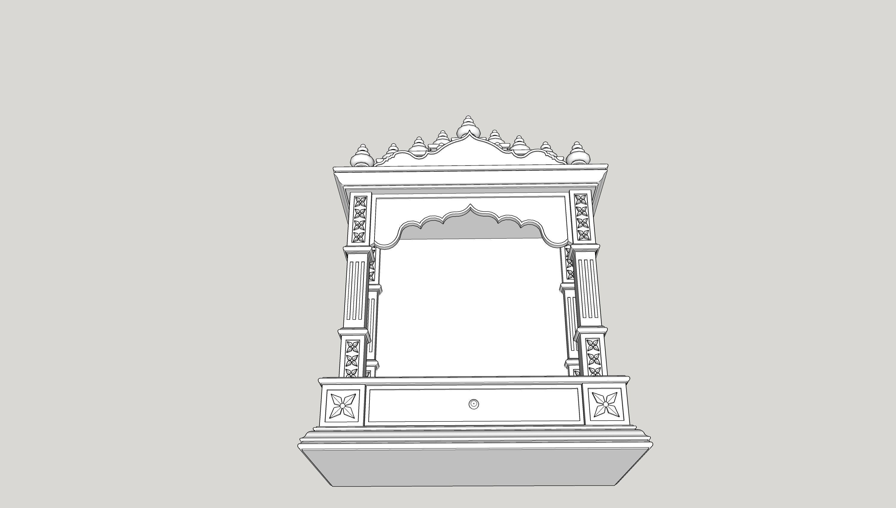 3D model indian jodhpuri stone jharokha temple VR / AR / lowpoly