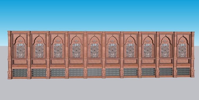Window Rajasthaniskp 3D model indian jodhpuri stone jharokha window VR / AR / low-poly ...