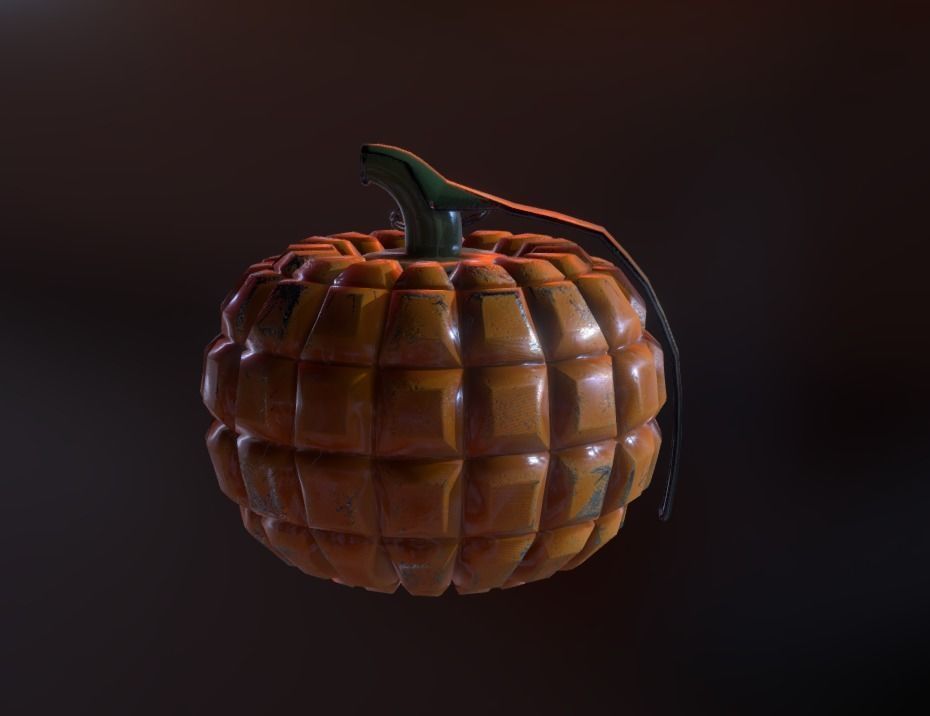 Pumpkin grenade 3D model | CGTrader