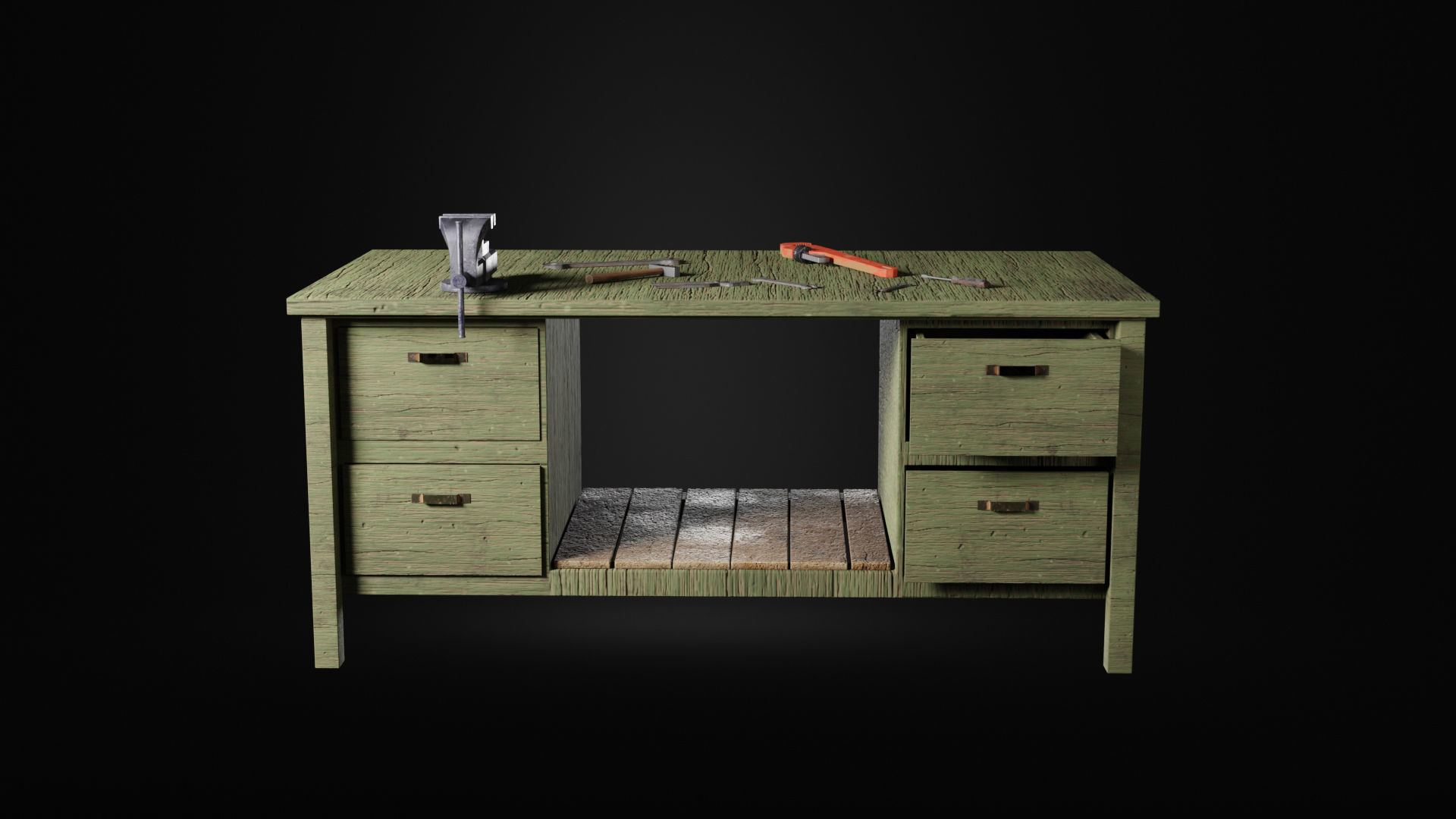3D model Low-Poly Workbench by Nikdox VR / AR / low-poly | CGTrader