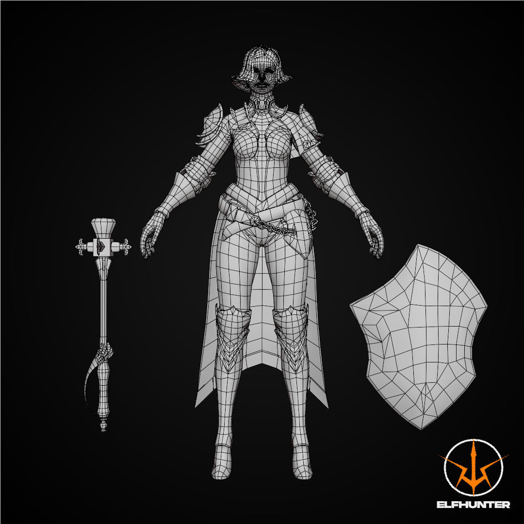 3D model EXCLUSIVE EDITION RIGGED CHARACTER ELF WARRIOR MIRIEL VR / AR ...
