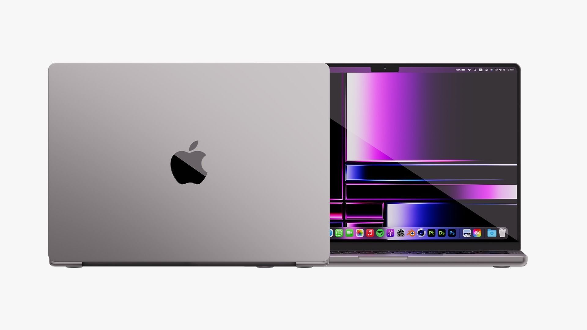 Apple MacBook Pro 14 - 16 Space Gray 2022 With Magic Mouse 3D model ...