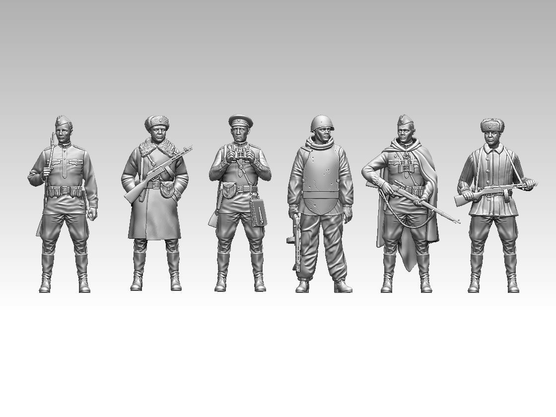 russian soldiers 3D model 3D printable | CGTrader