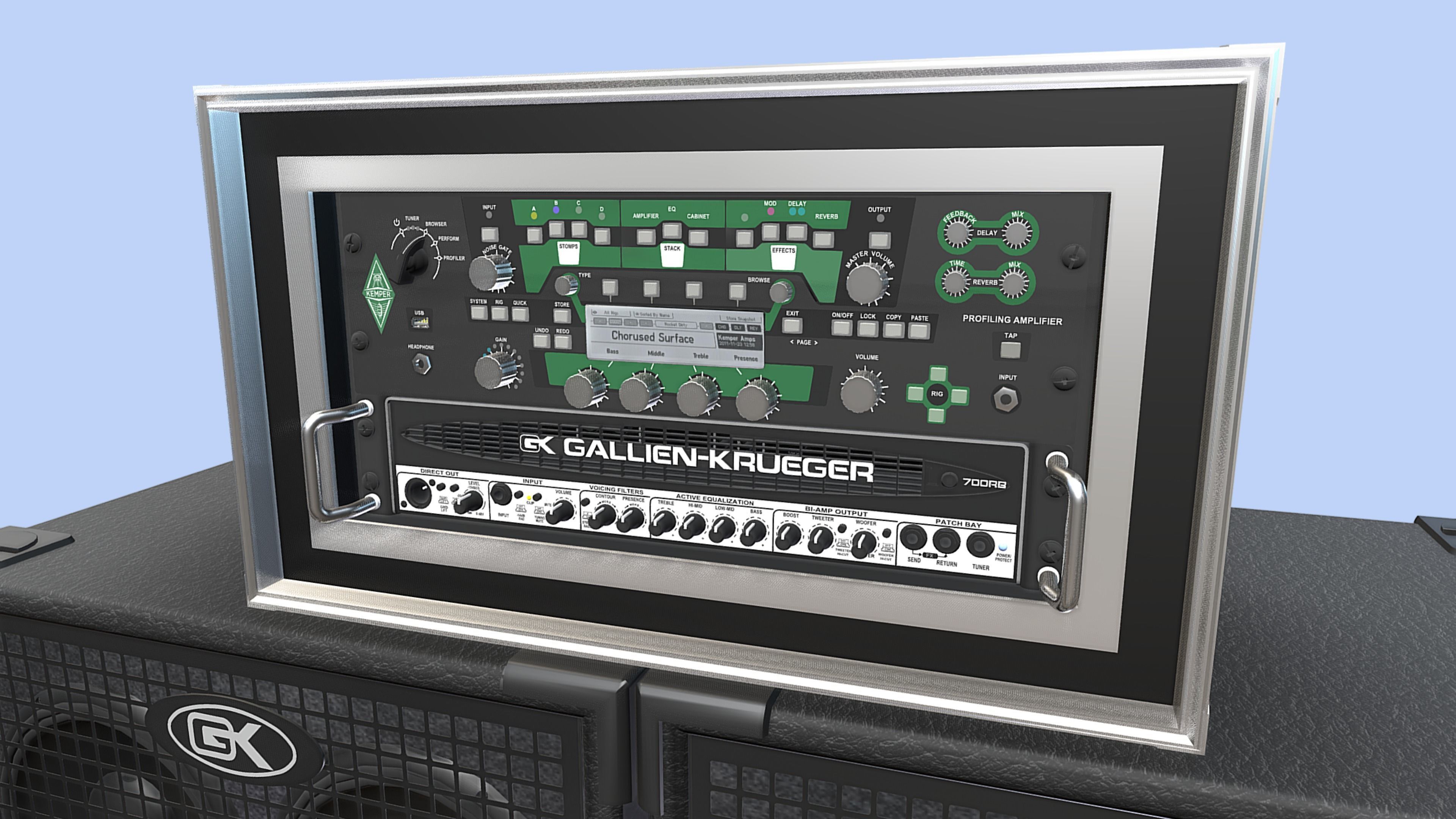 BASS RIG KEMPERGALLIEN KRUEGERSHURE SM57 free 3D model CGTrader