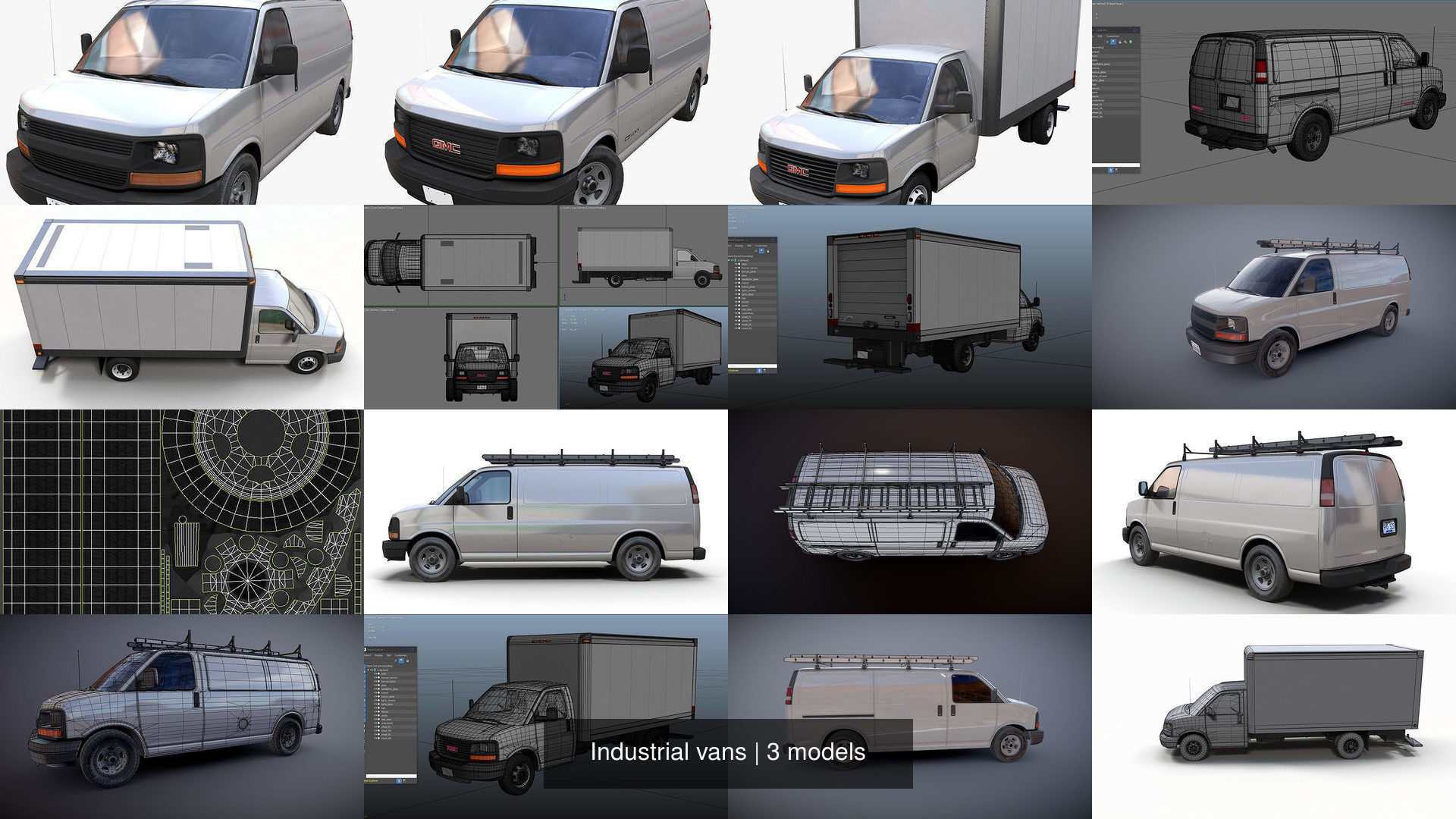 3D Model Collection Industrial vans VR / AR / lowpoly CGTrader